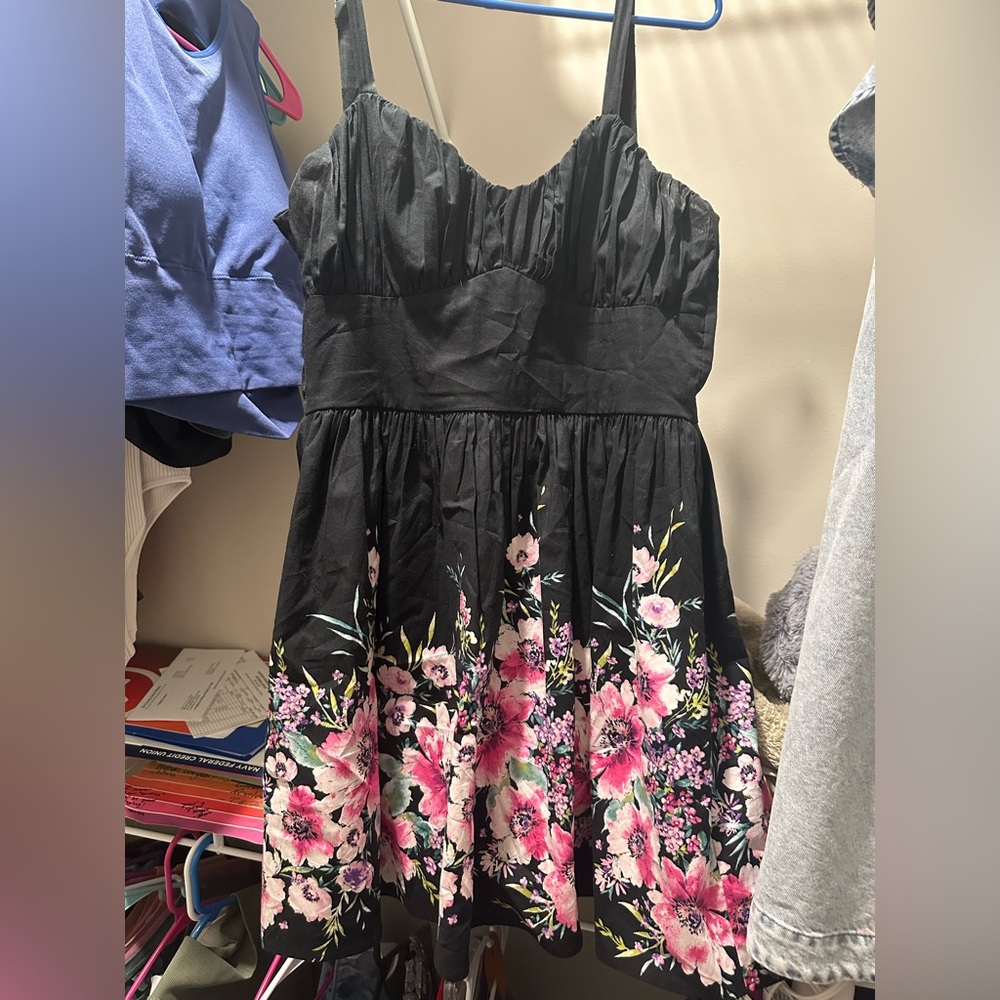Francesca's Collections Black and Pink A-line Dress